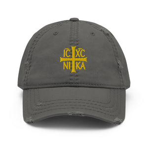 IC XC NIKA - Gold Embroidered - Distressed Orthodox Christian Hat