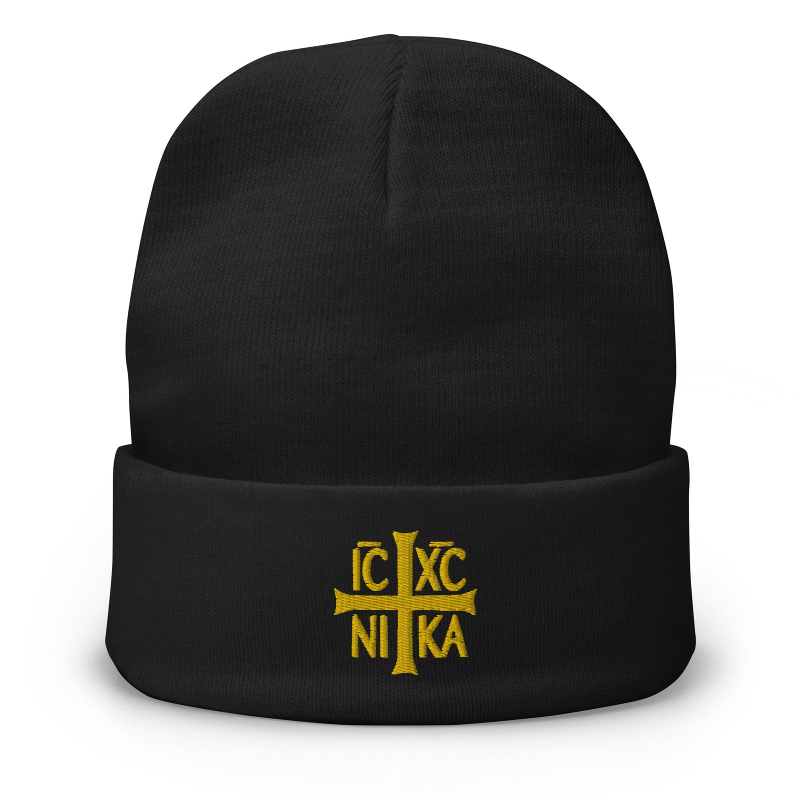 ICXC NIKI - Gold Embroidered - Orthodox Christian Knit Beanie