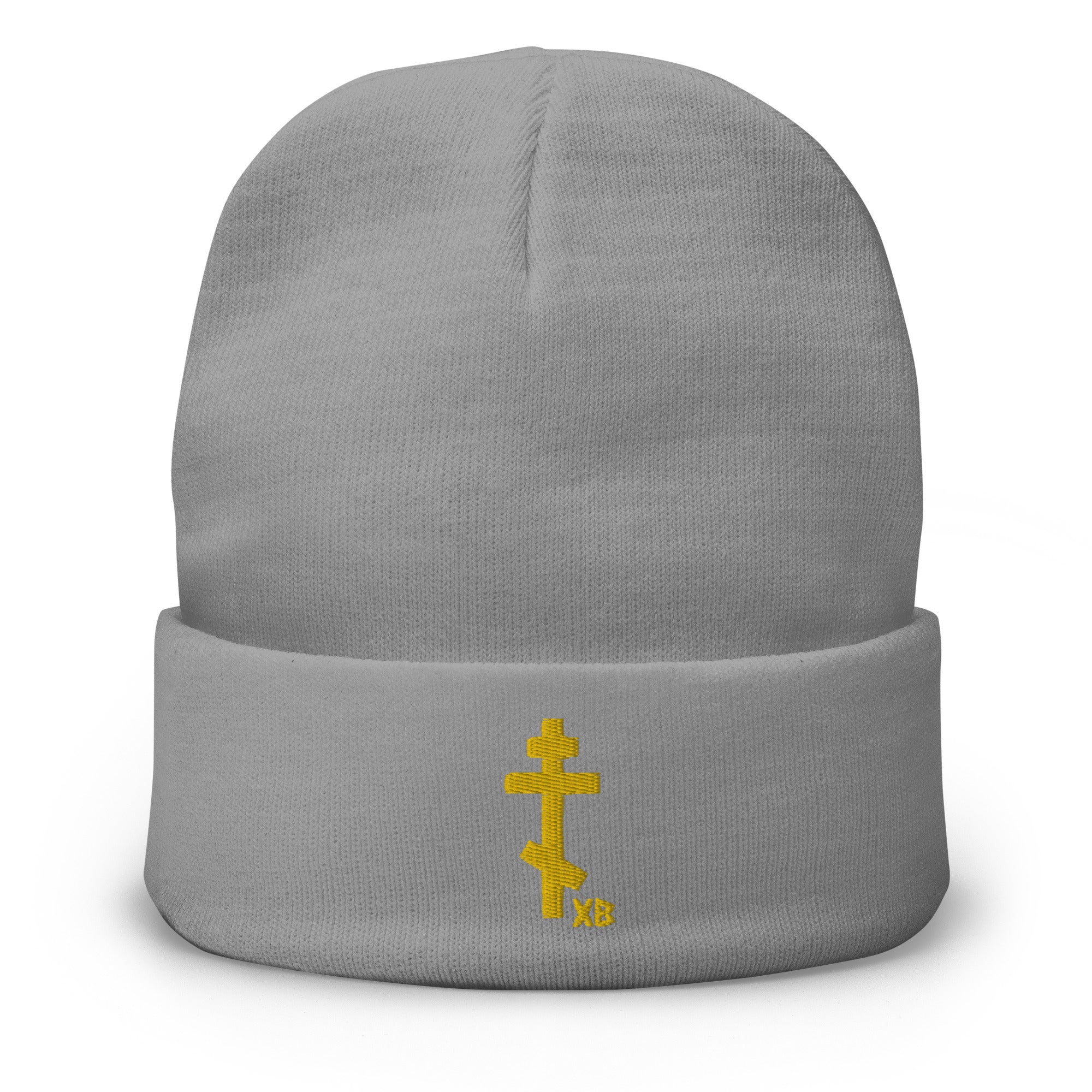 Cross XB - Gold Embroidered - Orthodox Beanie - Holy Myrrh, Inc