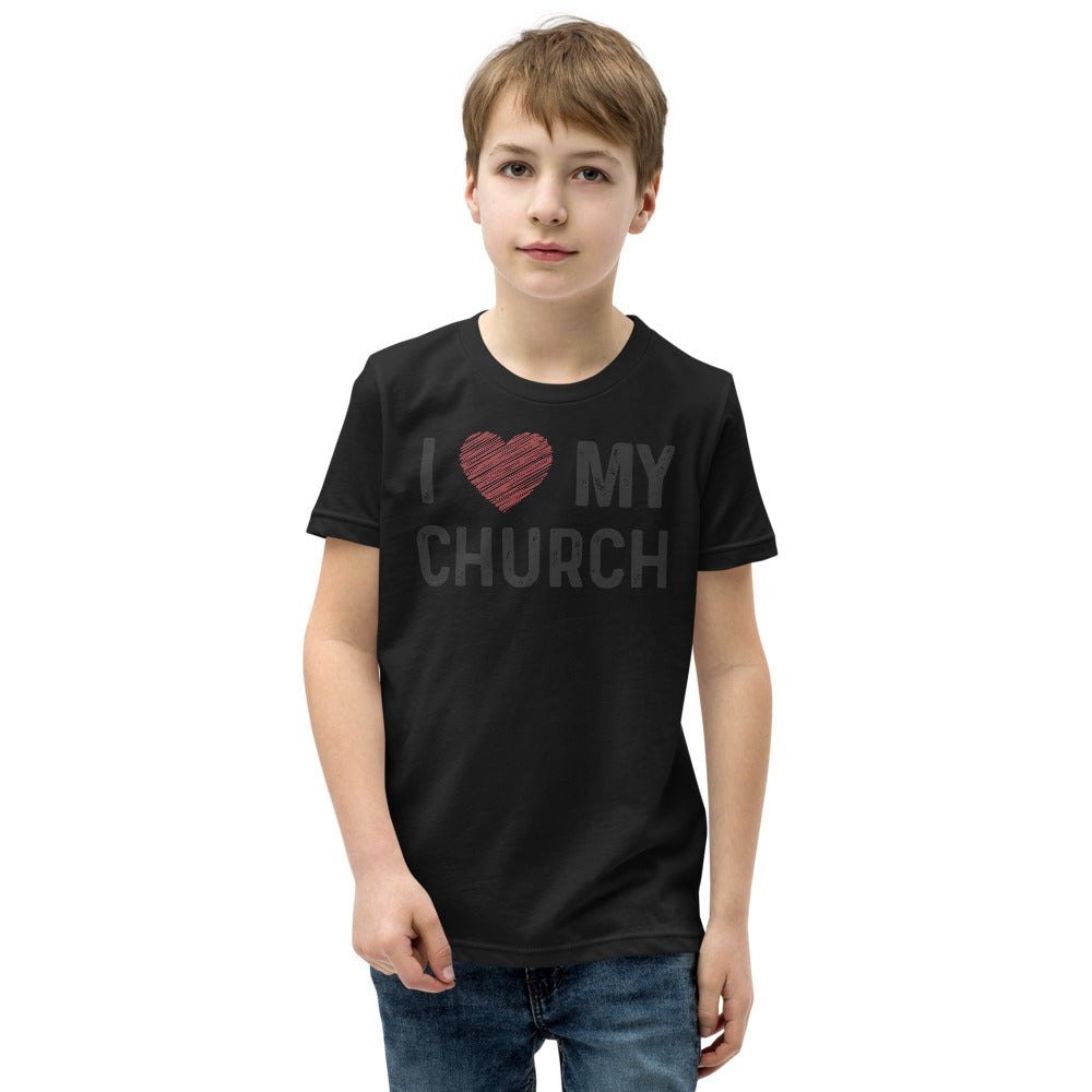 I Love My Church - Orthodox Apparel - Christian Youth Short Sleeve T-Shirt