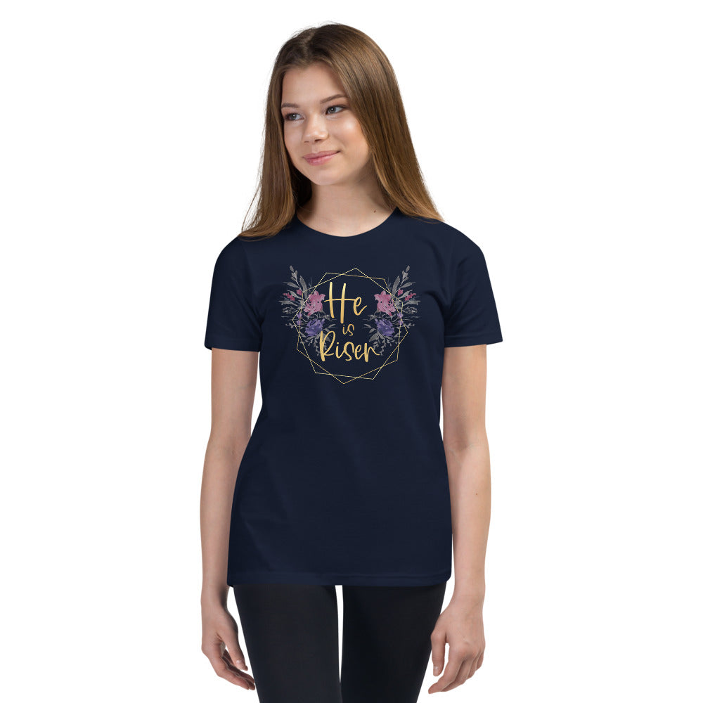 He is Risen - Paschal - Orthodox Apparel - Christian Youth Short Sleeve T-Shirt