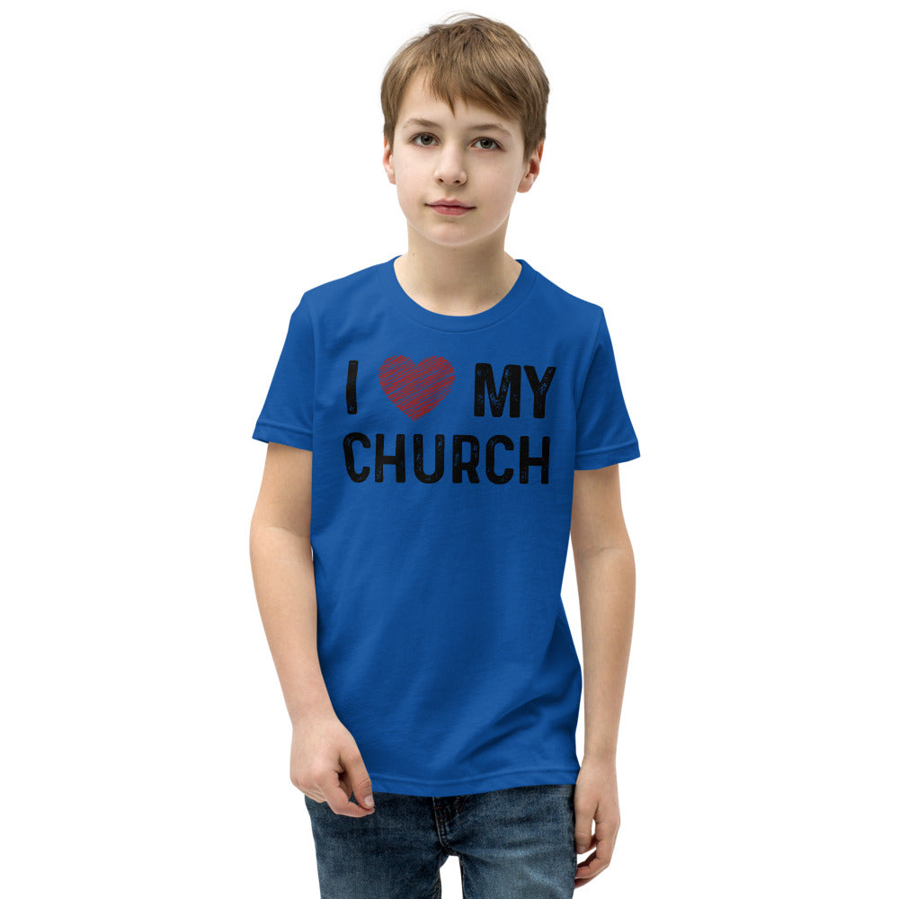 I Love My Church - Orthodox Apparel - Christian Youth Short Sleeve T-Shirt